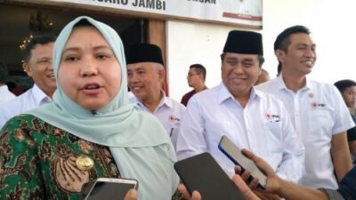 Bupati Masnah Busro Hadiri Pelantikan Pengurus PMI Muaro Jambi