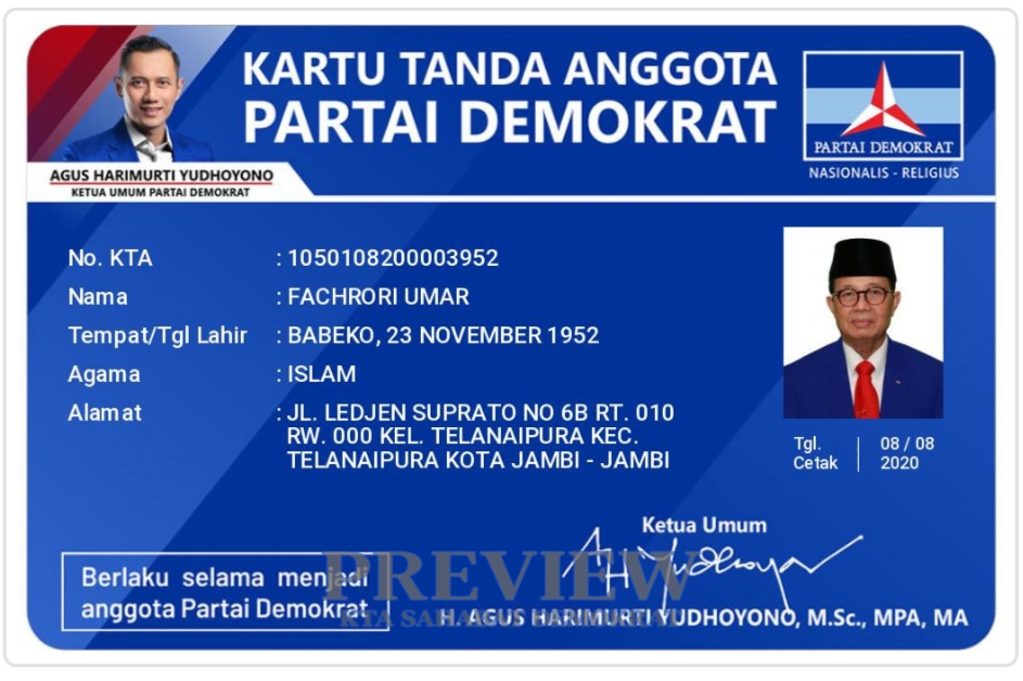 KTA Partai Demokrat