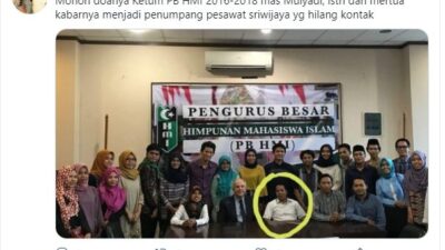 Eks Ketua PB HMI Mulyadi dan Istri Penumpang Sriwijaya Air yang Terjatuh