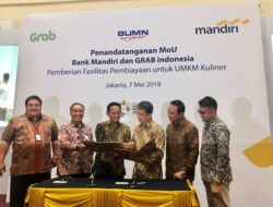 Mandiri dan Grab Kerja Sama Salurkan Kredit Rp100 Juta ke UMKM