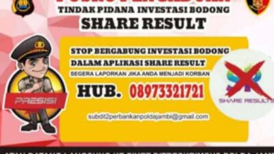 Tercatat 320 Korban Rugi Rp2,09 Milyar, Polda Jambi Membuka Posko Aduan Korban Penipuan Share Result ‘SR’