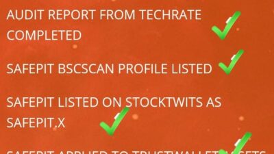 SafePIT Lolos Audit Techrate, Muncul Logo di Trustwallet