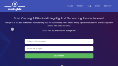 Bitcoin Gratis dari Situs MiningBTC Selama 180 Hari!