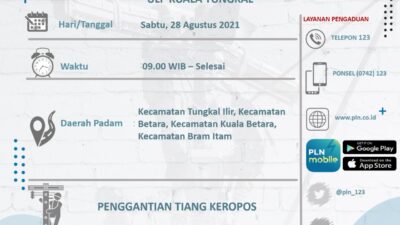 Ganti Tiang Keropos, Listrik di Empat Wilayah Ini Akan Dipadamkan Sementara