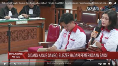 Mantan Kekasih Brigadir Yosua Tak Kuasa Menangis Saat di Persidangan