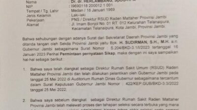 Soal Pemberian Dua Opsi Pemprov Jambi, Herlambang Akhirnya Menyikapi