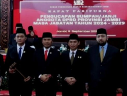 Usai Dilantik, Pimpinan Sementara DPRD Provinsi Jambi Siap Tingkatkan Kinerja Untuk Masyarakat