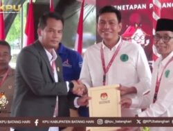 KPU Batang Hari Resmi Tetapkan Pasangan Fadhil-Bakhtiar sebagai Bupati dan Wakil Bupati